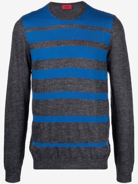 BOSS Gestreifter Strickpullover