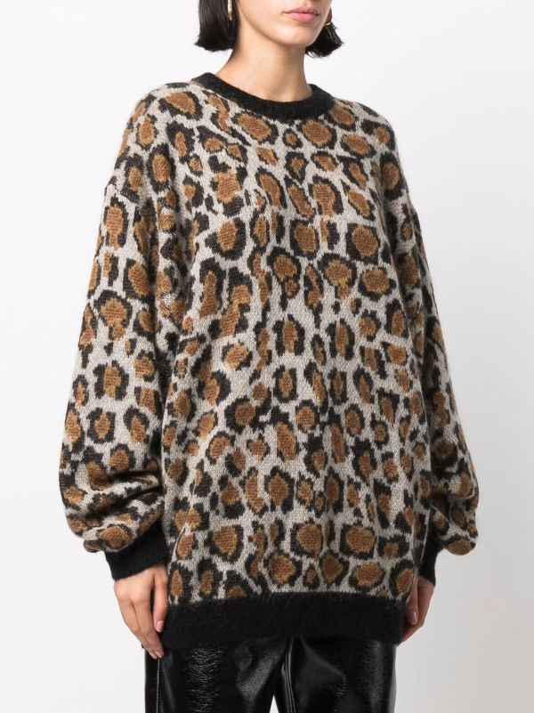 Oversized leopard 2025 print jumper