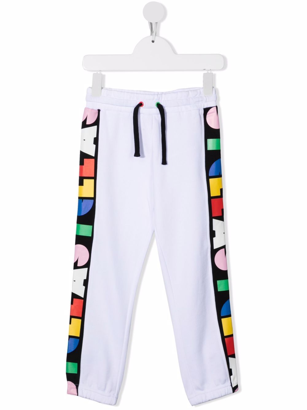 

Stella McCartney Kids pants con franjas del logo - Blanco