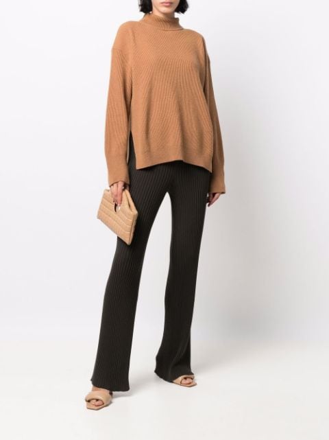 roll-neck ribbed-knit jumper