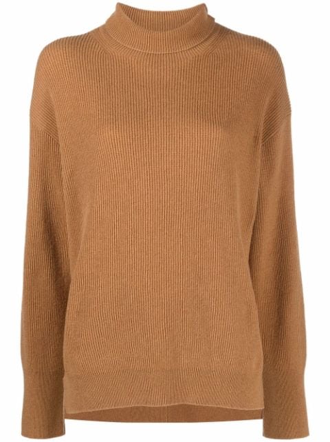 roll-neck ribbed-knit jumper