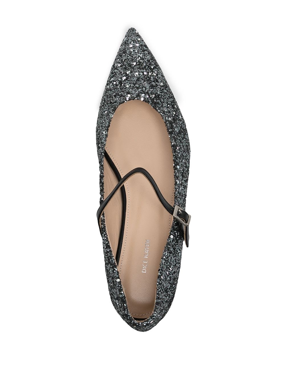 Shop Dice Kayek Glitter-detail Pointed Ballerina Shoes In Metallic