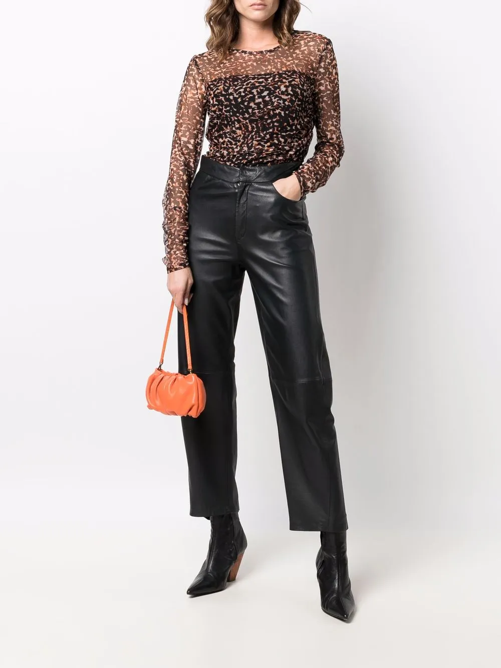 фото Dkny сетчатый топ с леопардовым принтом