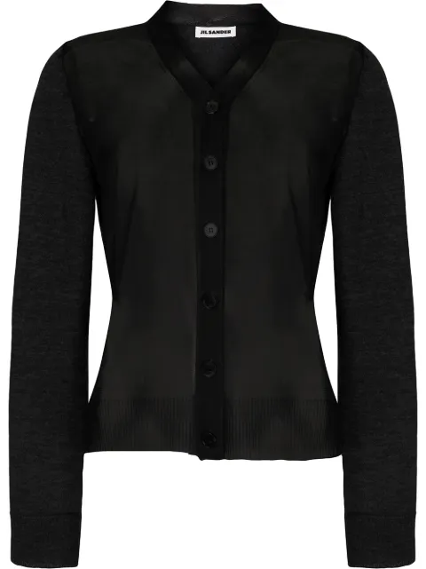 Jil Sander sheer panel cardigan 