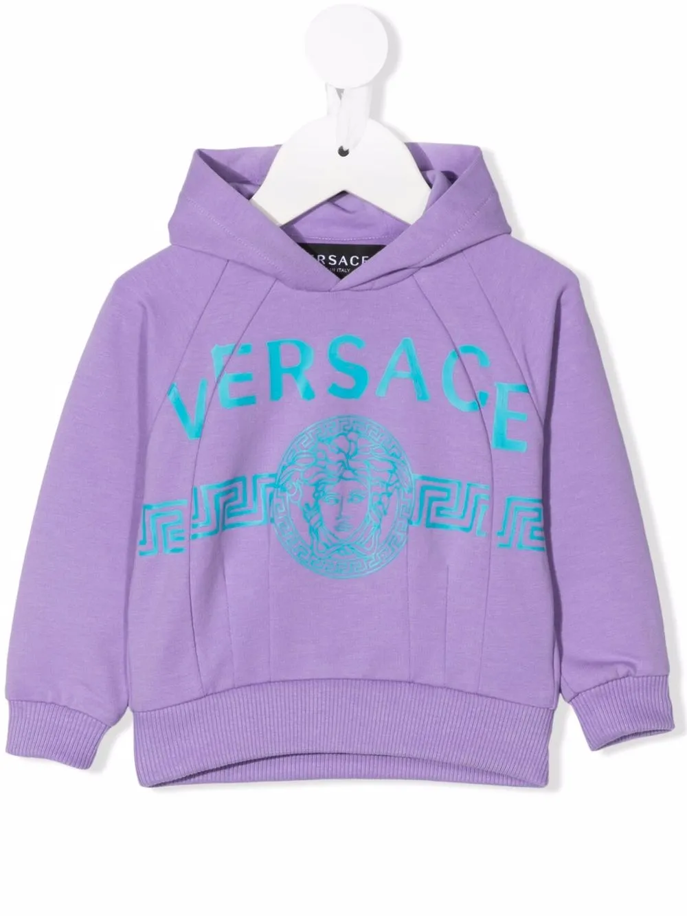 Versace Babies' Purple Sweatshirt With Hood And Light Blue Print Kids In  Lilla/turchese | ModeSens