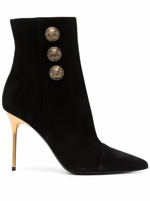 Balmain Roni button-detail suede boots