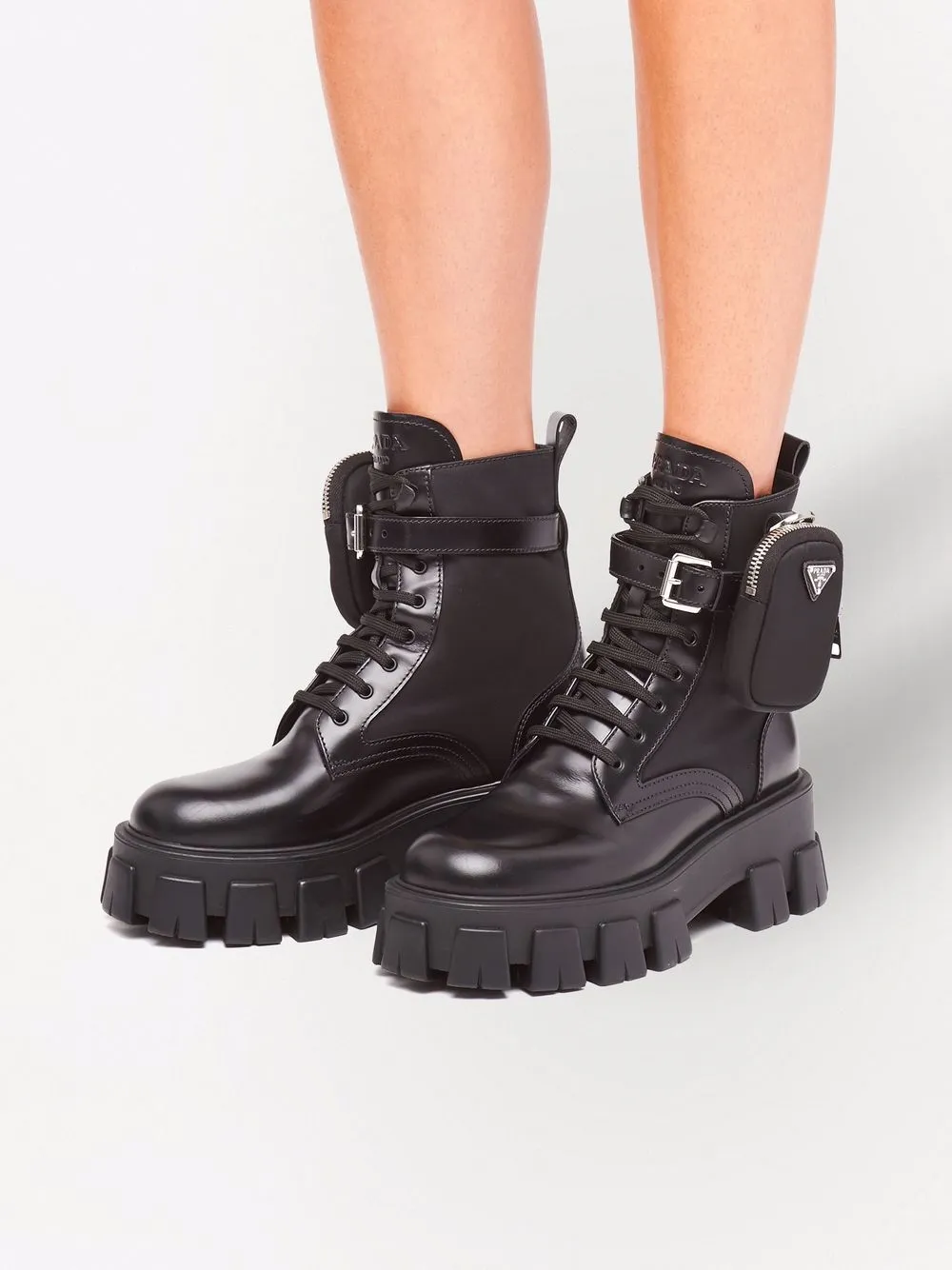 Vrijgevigheid olie maag Prada Monolith Combat Boots - Farfetch