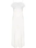 Sleeper Boheme feather-trim slip dress - White