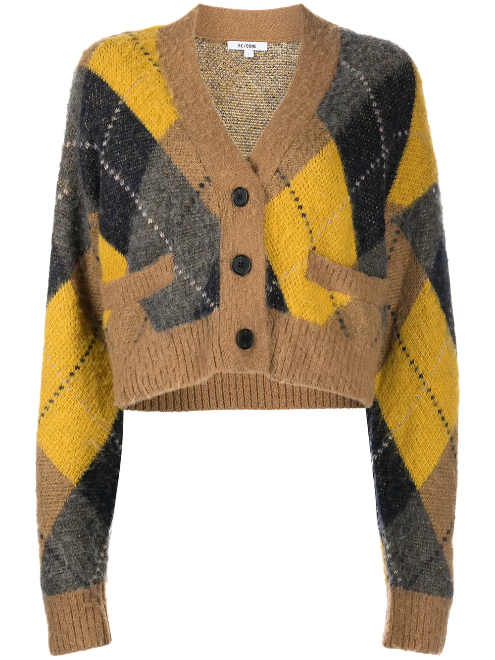 90s oversized Argyle cardigan 