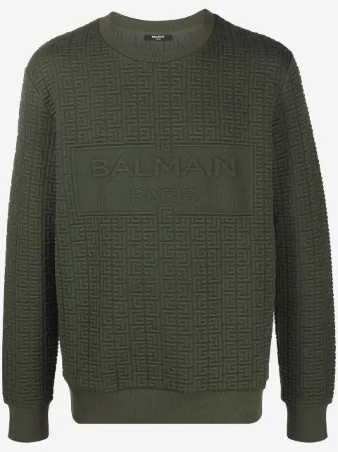 Balmain hoodie con monograma estampado