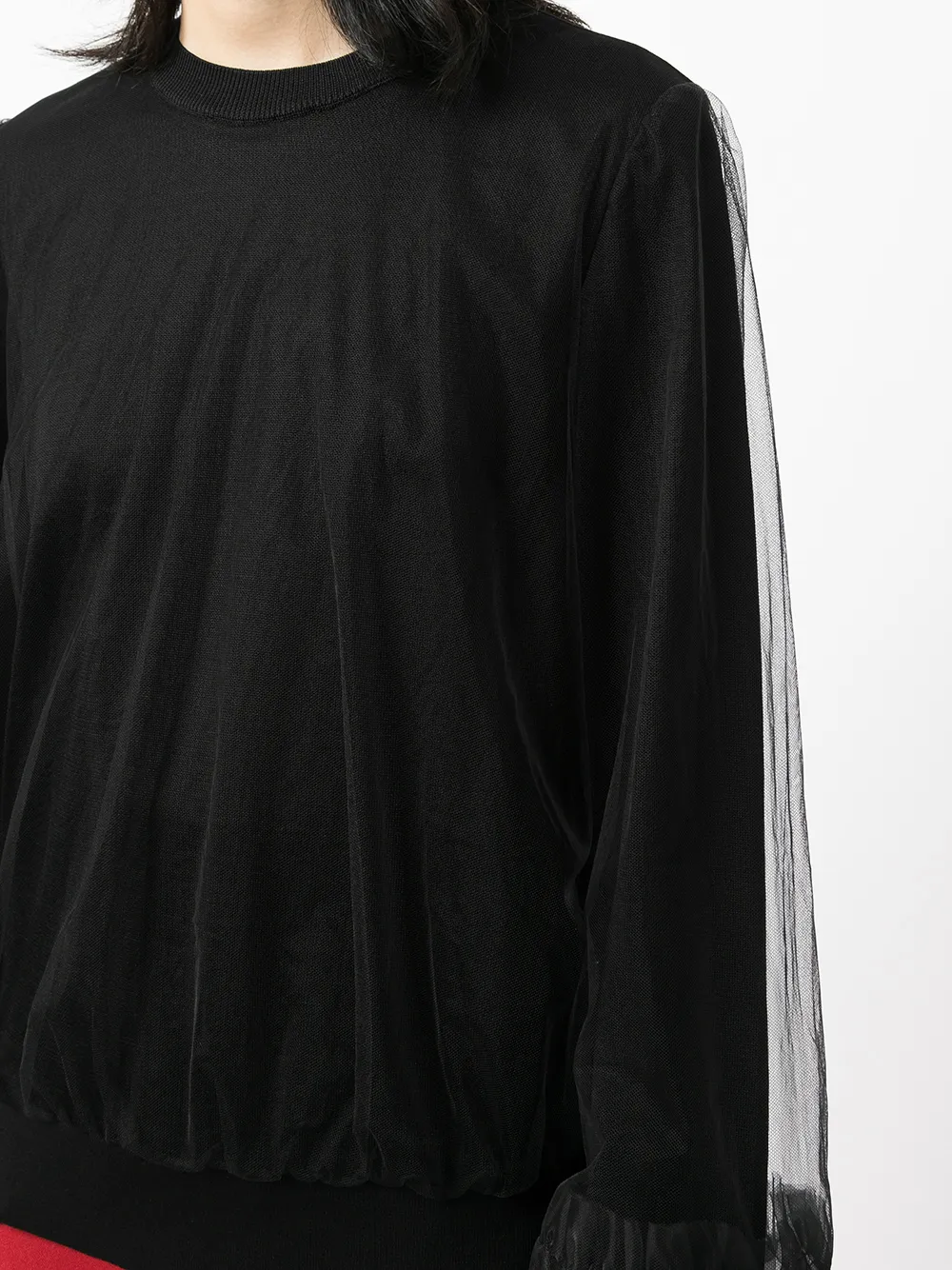 фото Comme des garçons noir kei ninomiya шелковый топ с контрастными полосками
