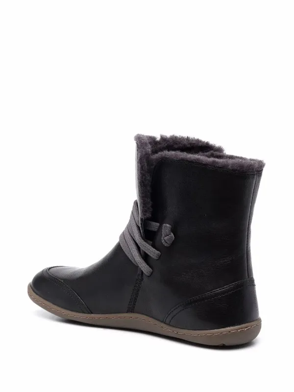 Camper faux fur Lined Leather Ankle Boots Black FARFETCH ZA