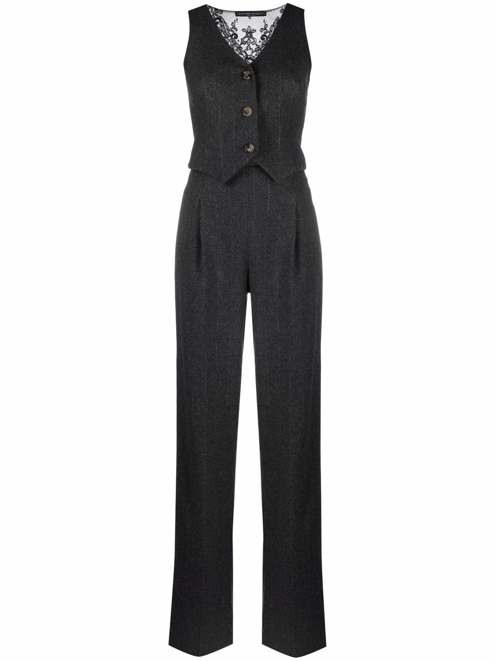 Ermanno Scervino lace detail waistcoat jumpsuit Серый D392P305YYQ 17304708