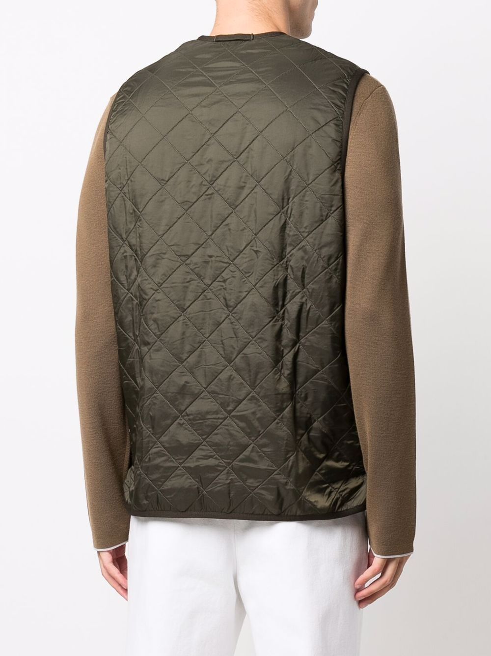 Shop Barbour Quilted Pouch-pocket Gilet In 绿色