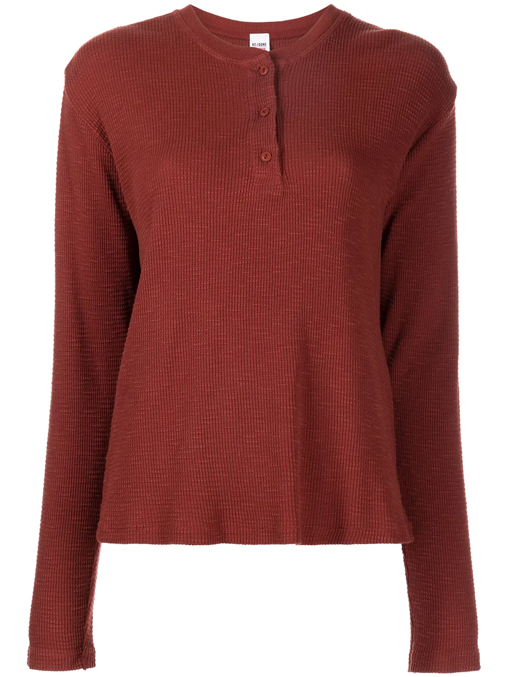 

RE/DONE thermal long-sleeved henley top - Red