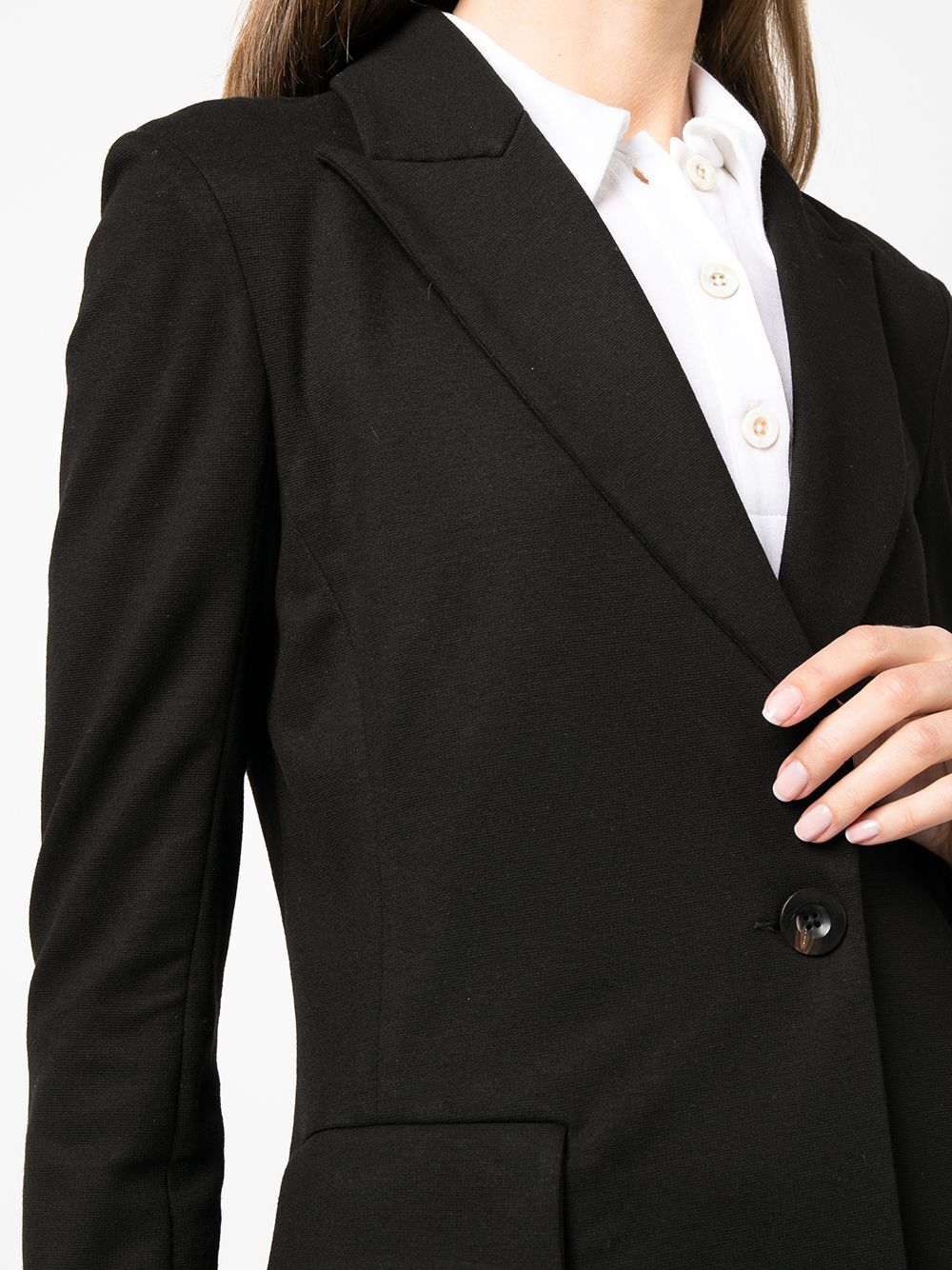 Shop Rosetta Getty Single-breasted Cotton Blazer In Black