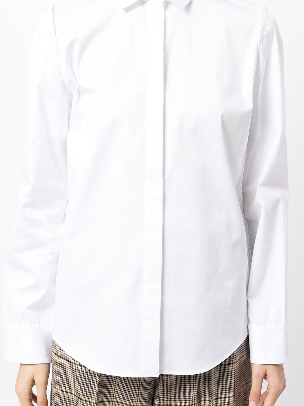 Shop Rokh Detachable Sleeve Shirt In 白色