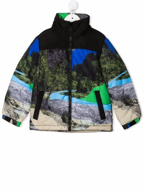 Stella McCartney Kids graphic-print zip-up coat