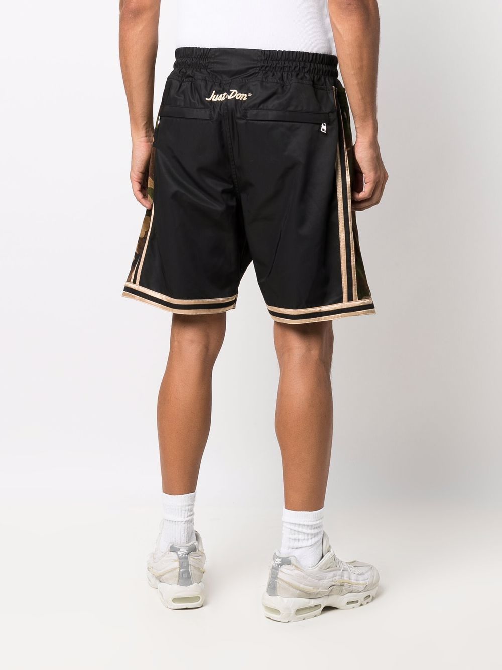 Shop Just Don Camo Detail Shorts In Schwarz