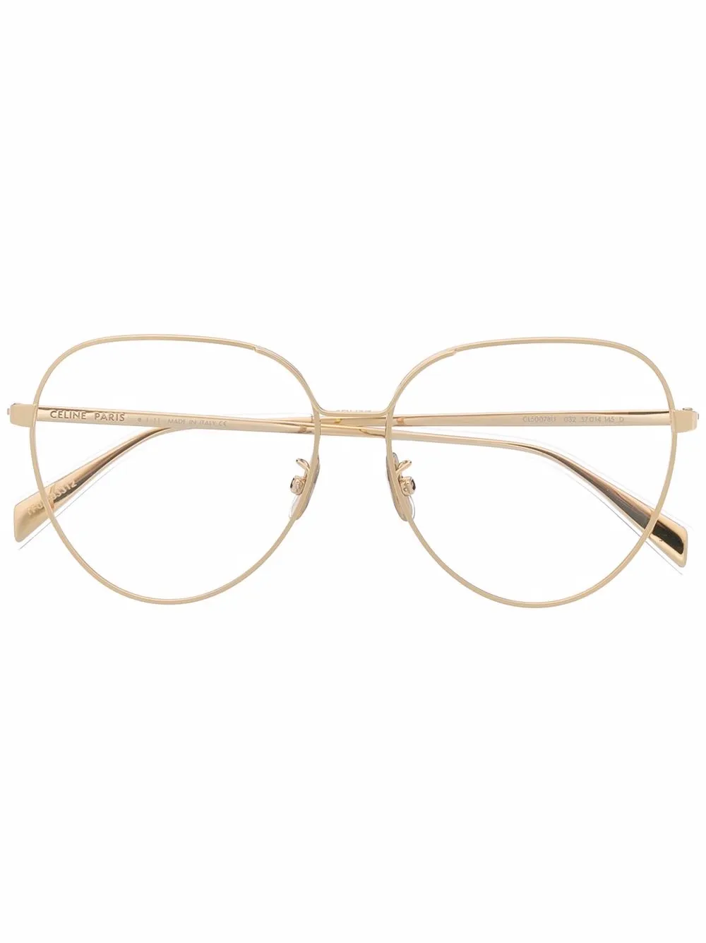 

Celine Eyewear round-frame logo-embossed glasses - Gold