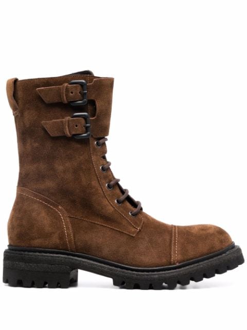 Del Carlo brown combat boots
