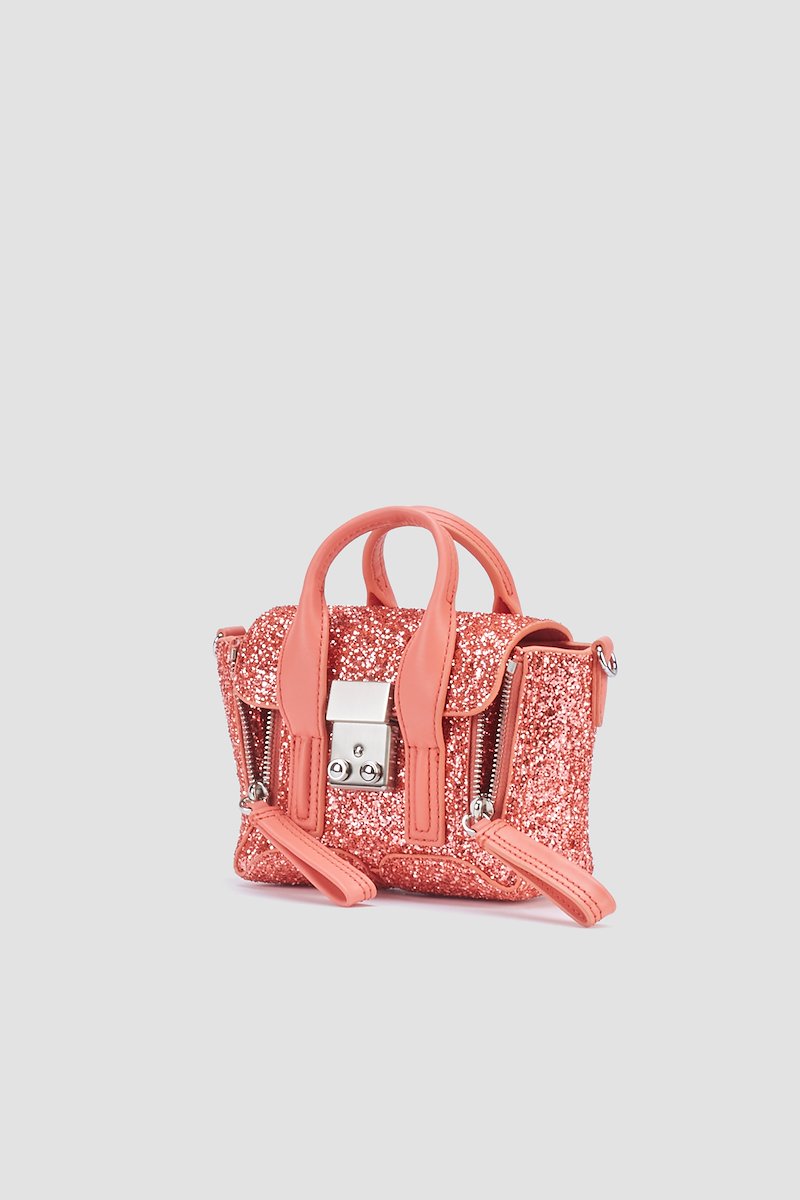 Glitter Pashli Nano Satchel-orange #1 Glitter Pashli Nano Satchel, Coral Furs & Skins->Calf Leather Glitter Pashli Nano Satchel from 3.1 Phillip Lim. - 1