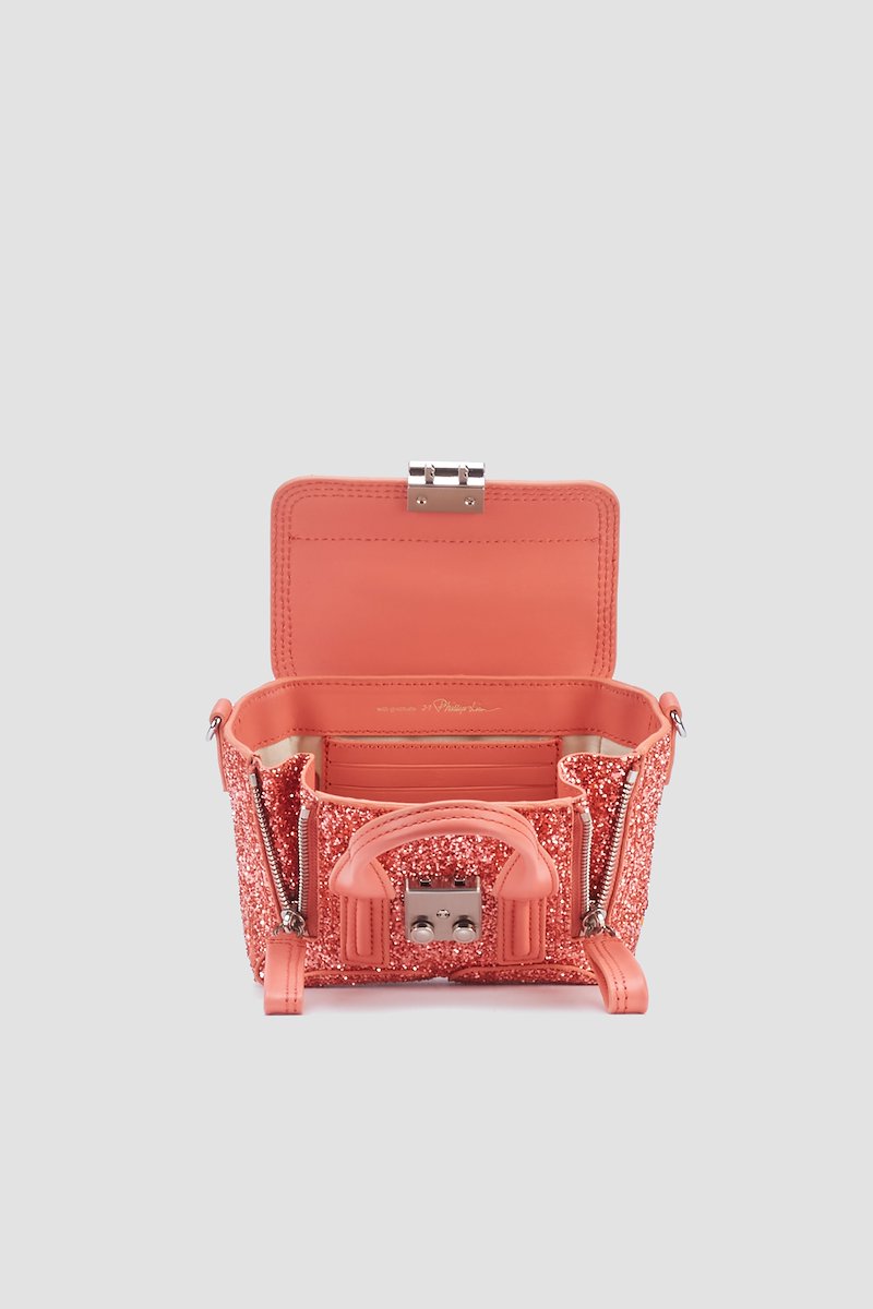 Glitter Pashli Nano Satchel-orange #1 Glitter Pashli Nano Satchel, Coral Furs & Skins->Calf Leather Glitter Pashli Nano Satchel from 3.1 Phillip Lim. - 3