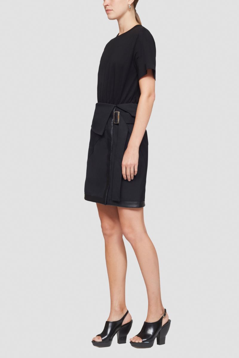 T-Shirt Combo Dress in black | 3.1 Phillip Lim Official Site