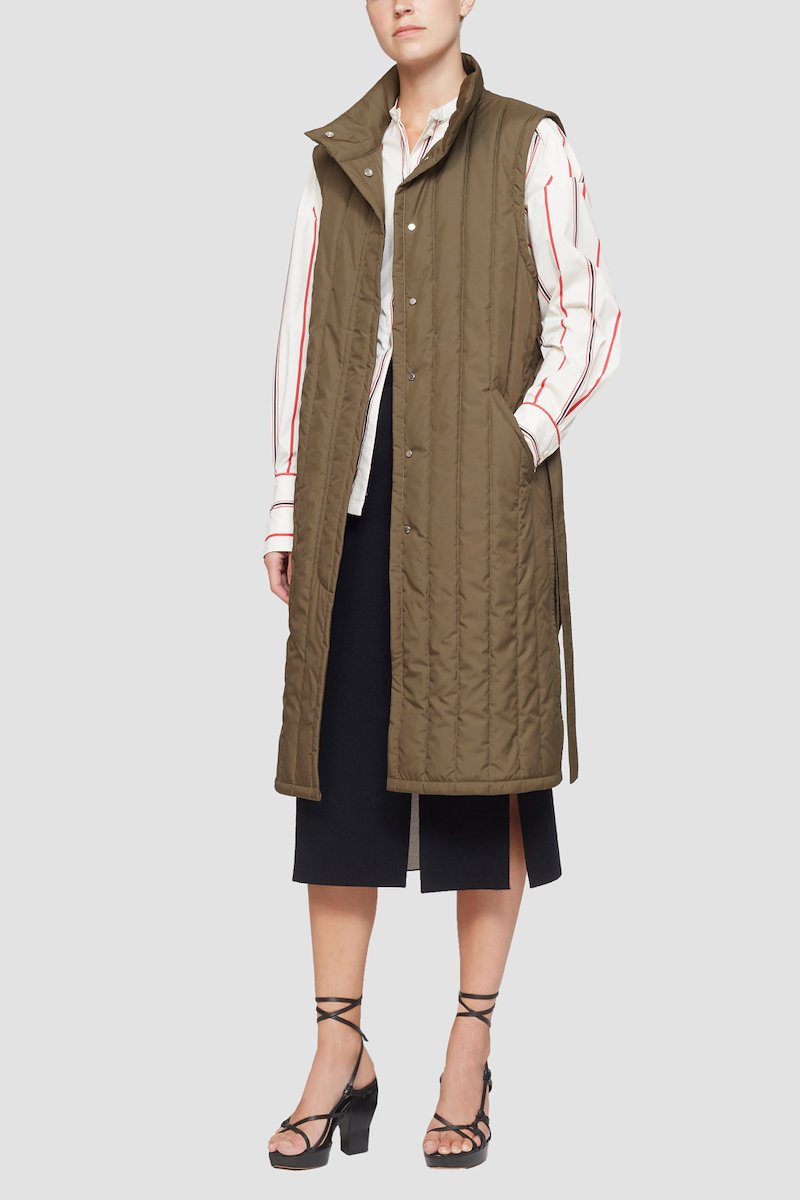 Long Puffer Vest-green #0 Long Puffer Vest, null- 0