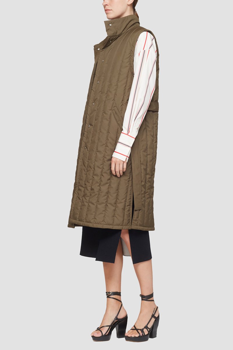 Long Puffer Vest-green #0 Long Puffer Vest, null- 4