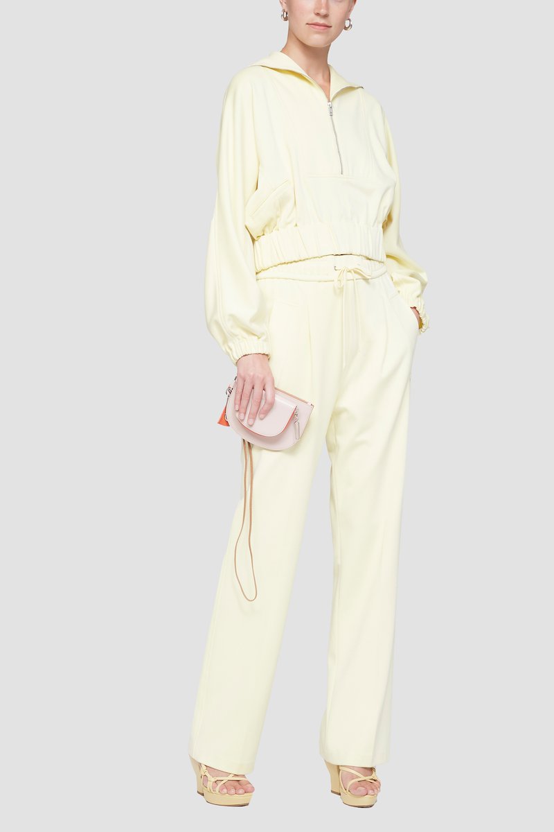 Hudson Lanyard-pink #0 Hudson Lanyard, blush/orange/beige leather logo print to the front silver-tone hardware top zip fastening adjustable neck strap- 4