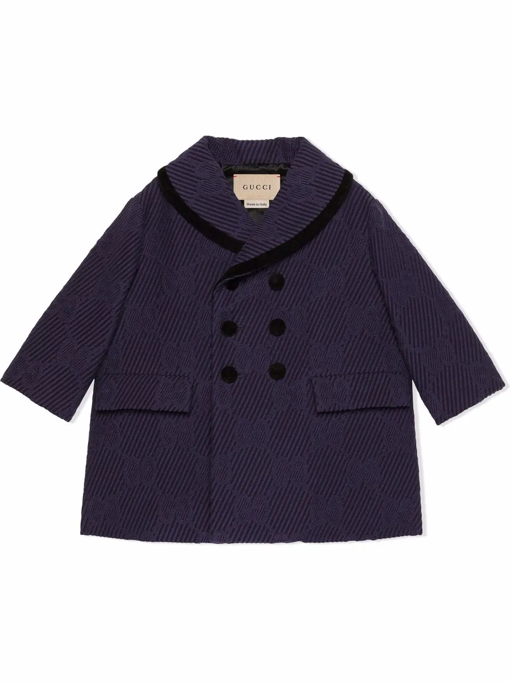 Gucci Kids Jas met dubbele rij knopen Blauw