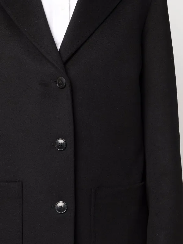 SAULINA Alice single-breasted Cashmere Coat | Black