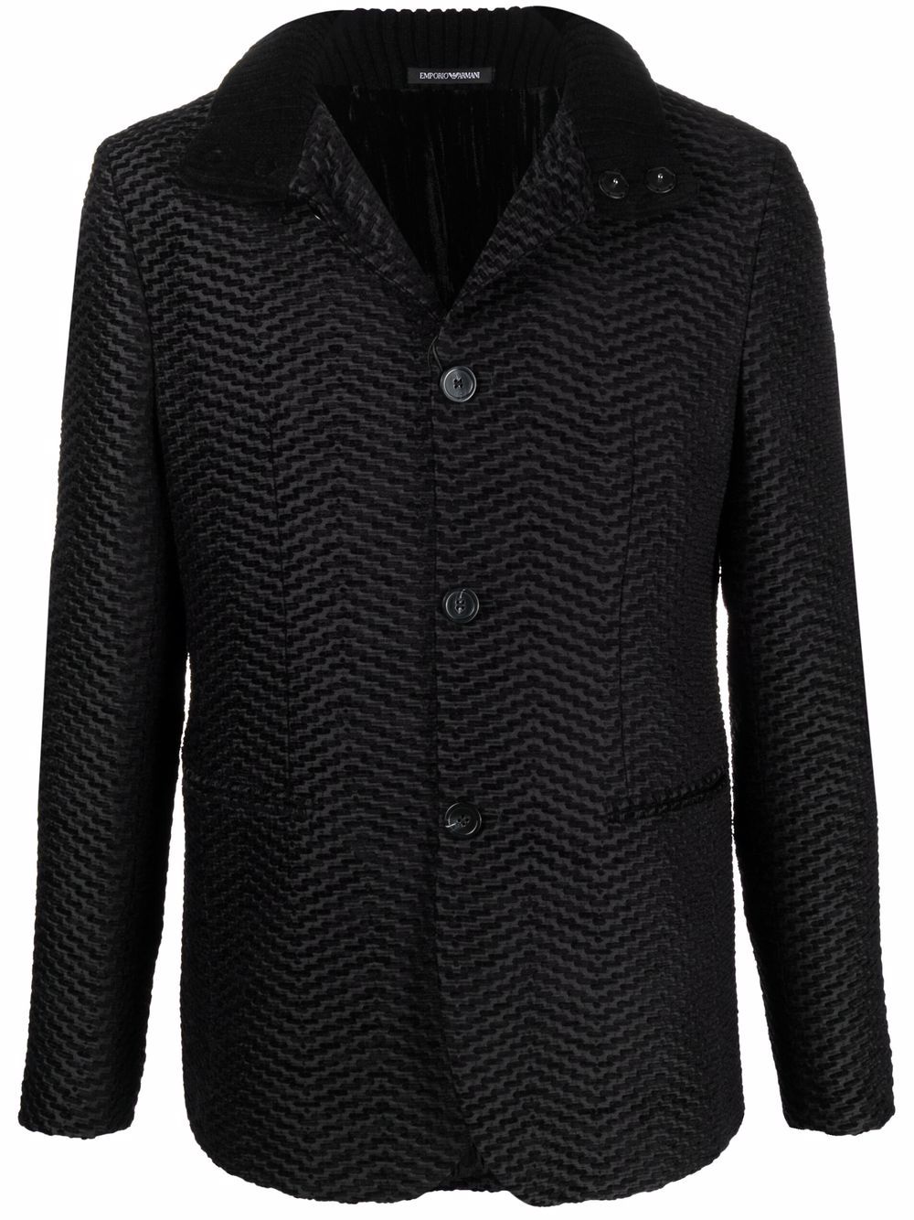 Emporio Armani Herringbone buttoned-up Jacket - Farfetch