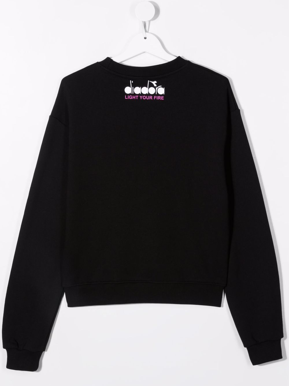 Shop Diadora Junior Outline Logo Sweatshirt In Black