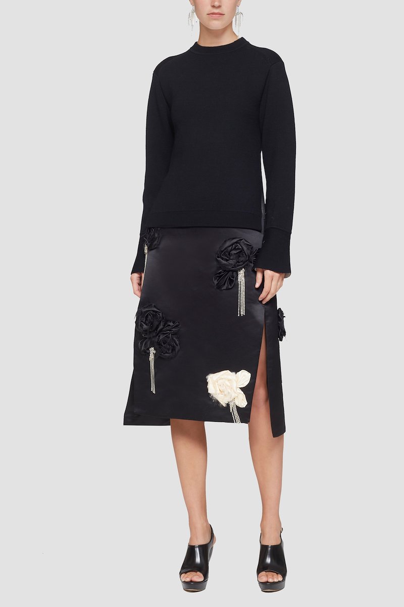 Double Face Wool Crewneck-black #0 Double Face Wool Crewneck, null- 0