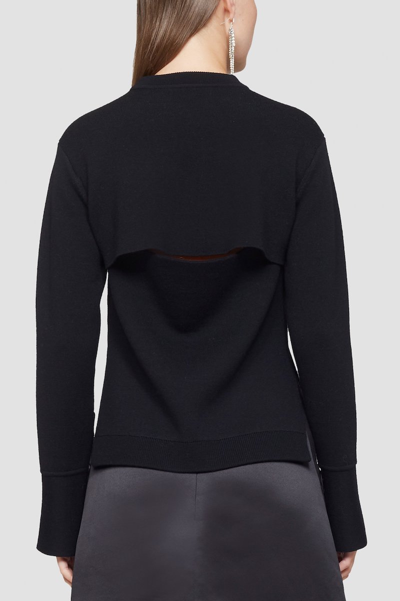 Double Face Wool Crewneck-black #1 Double Face Wool Crewneck, null- 3