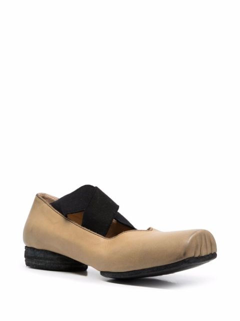 Uma Wang square-toe Leather Ballerina Shoes - Farfetch