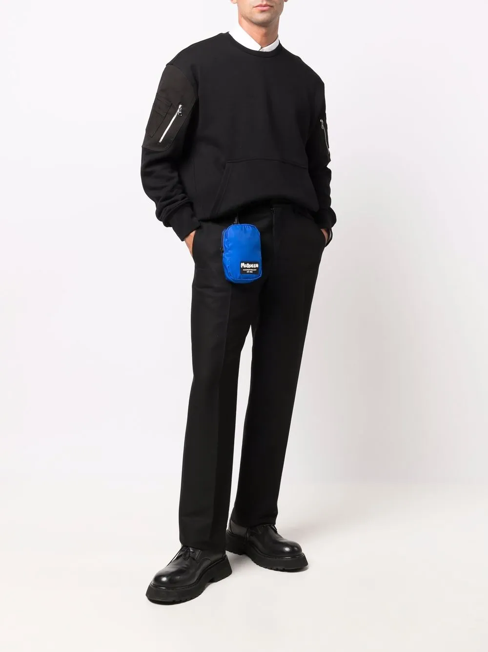 Alexander McQueen Buidel met logopatch - Blu