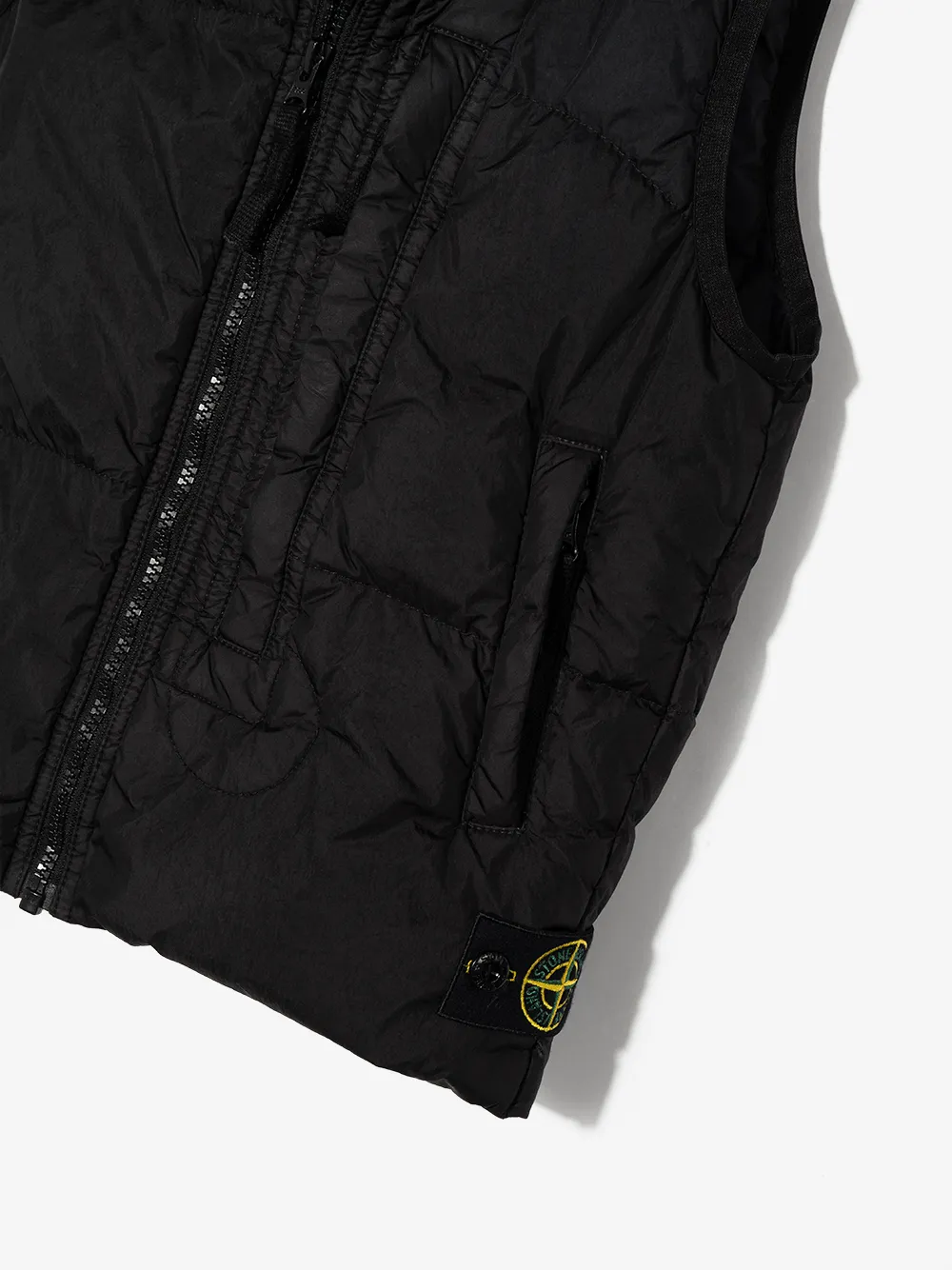 фото Stone island junior дутый жилет с нашивкой compass