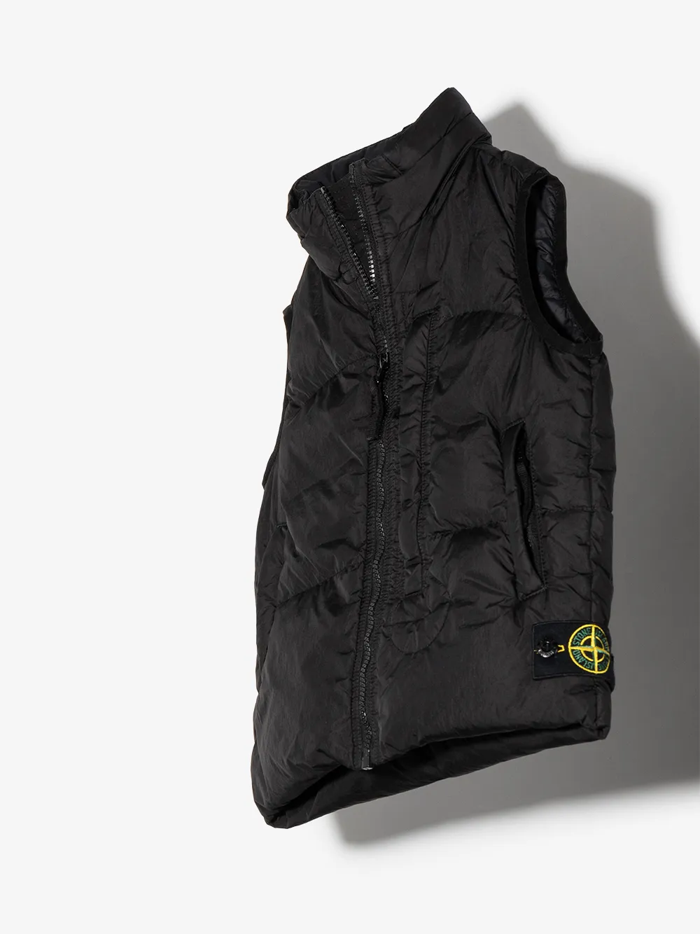 фото Stone island junior дутый жилет с нашивкой compass