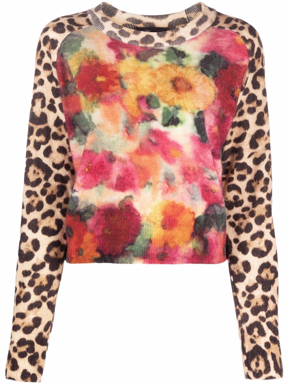 фото Blumarine leopard and flower print jumper