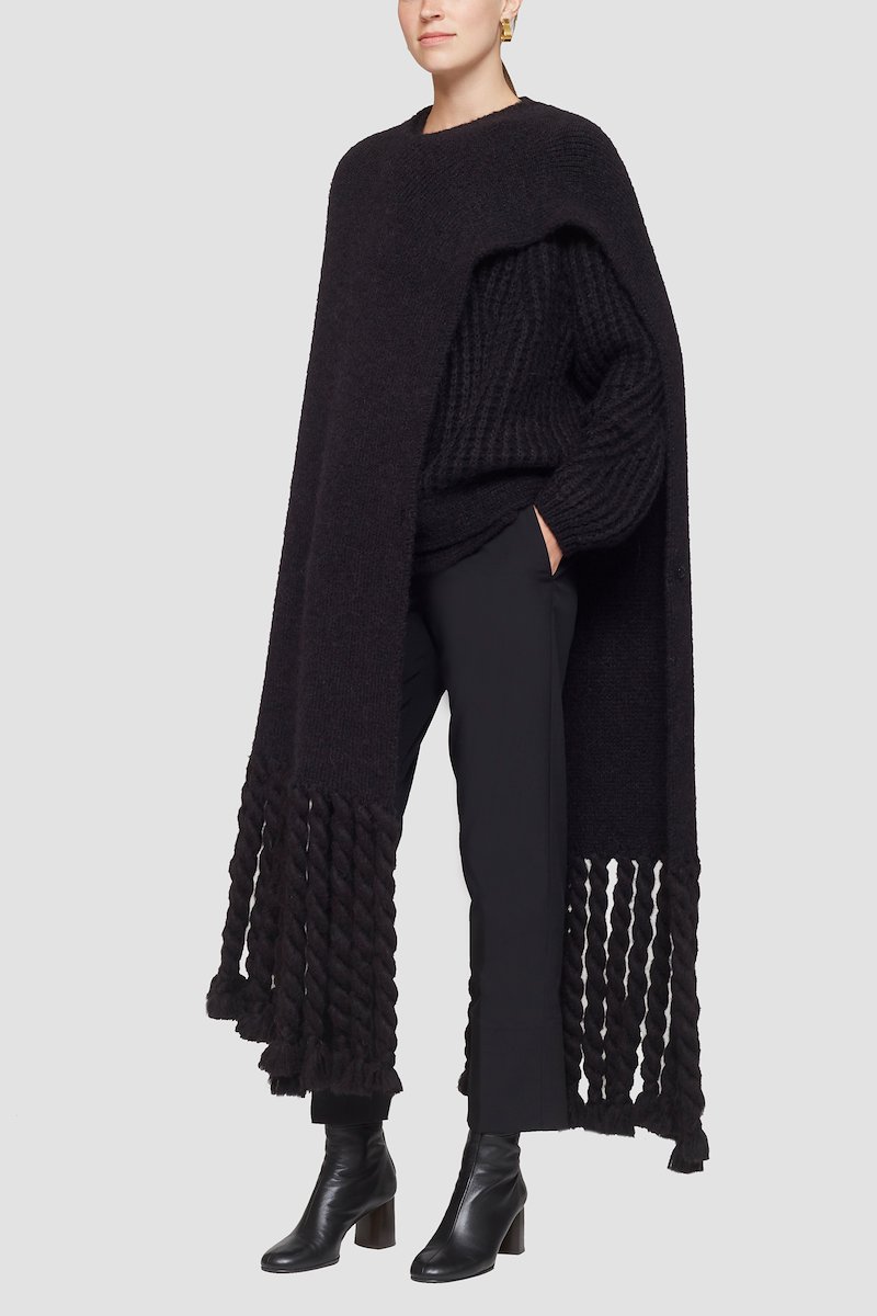 Oversized Poncho Scarf-black #0 Oversized Poncho Scarf, null- 0