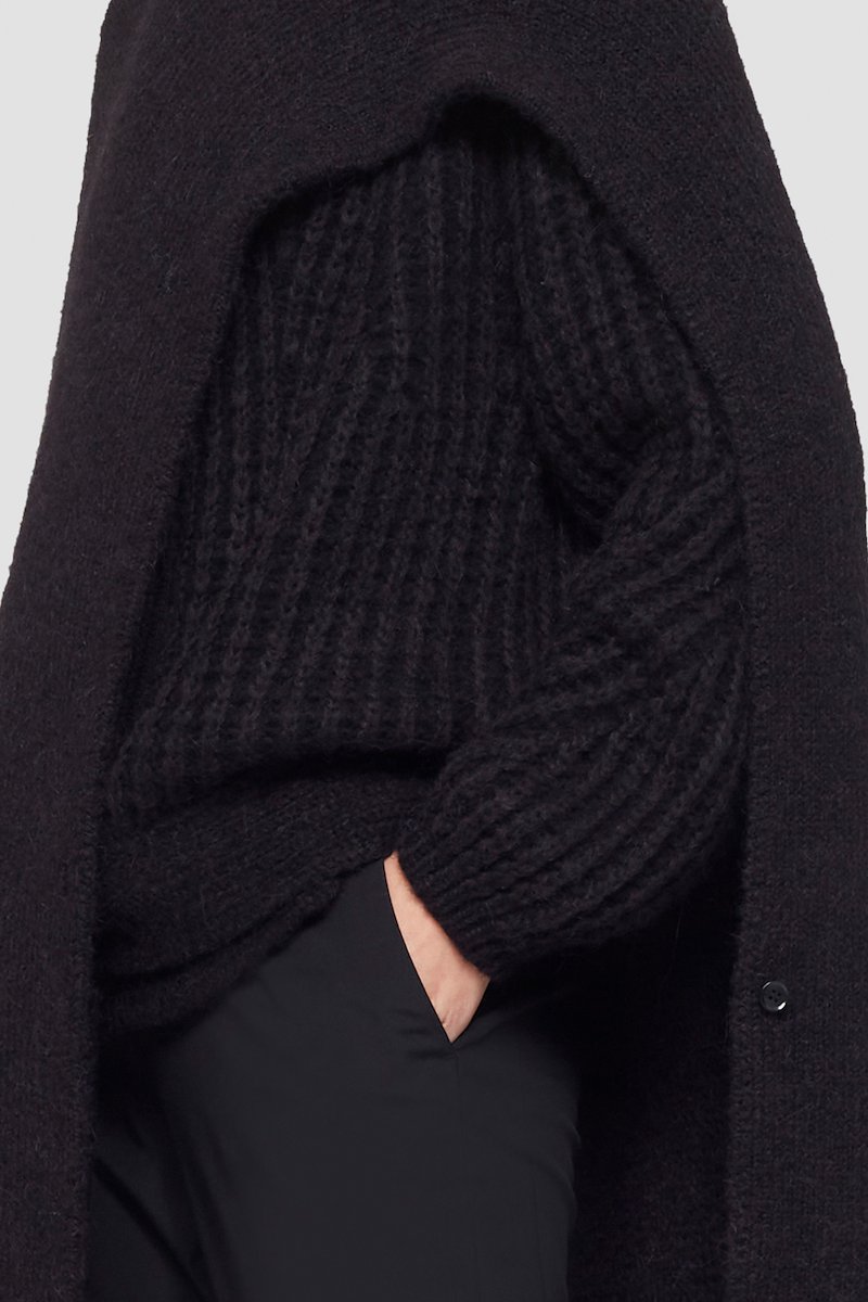 Oversized Poncho Scarf-black #0 Oversized Poncho Scarf, null- 4