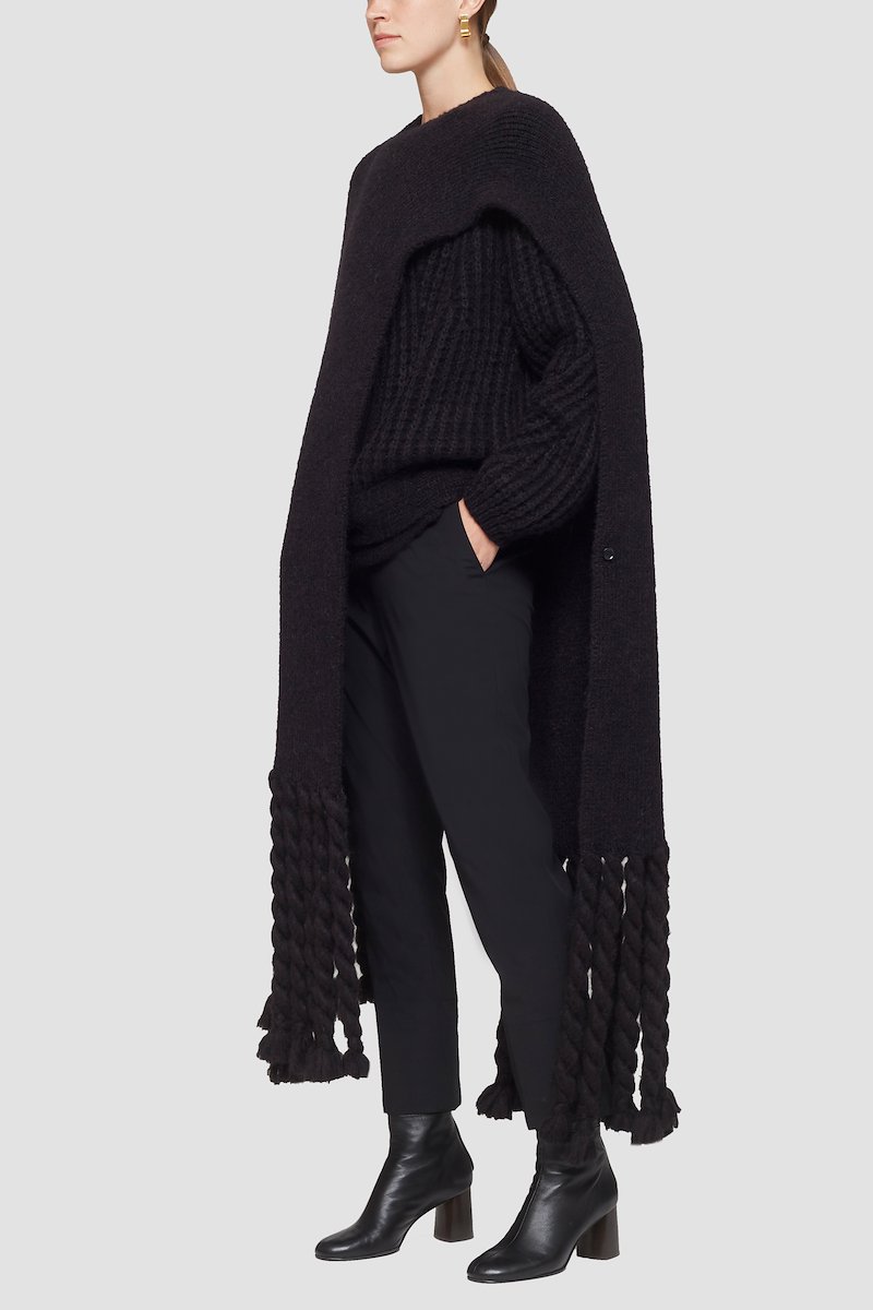 Oversized Poncho Scarf-black #0 Oversized Poncho Scarf, null- 2