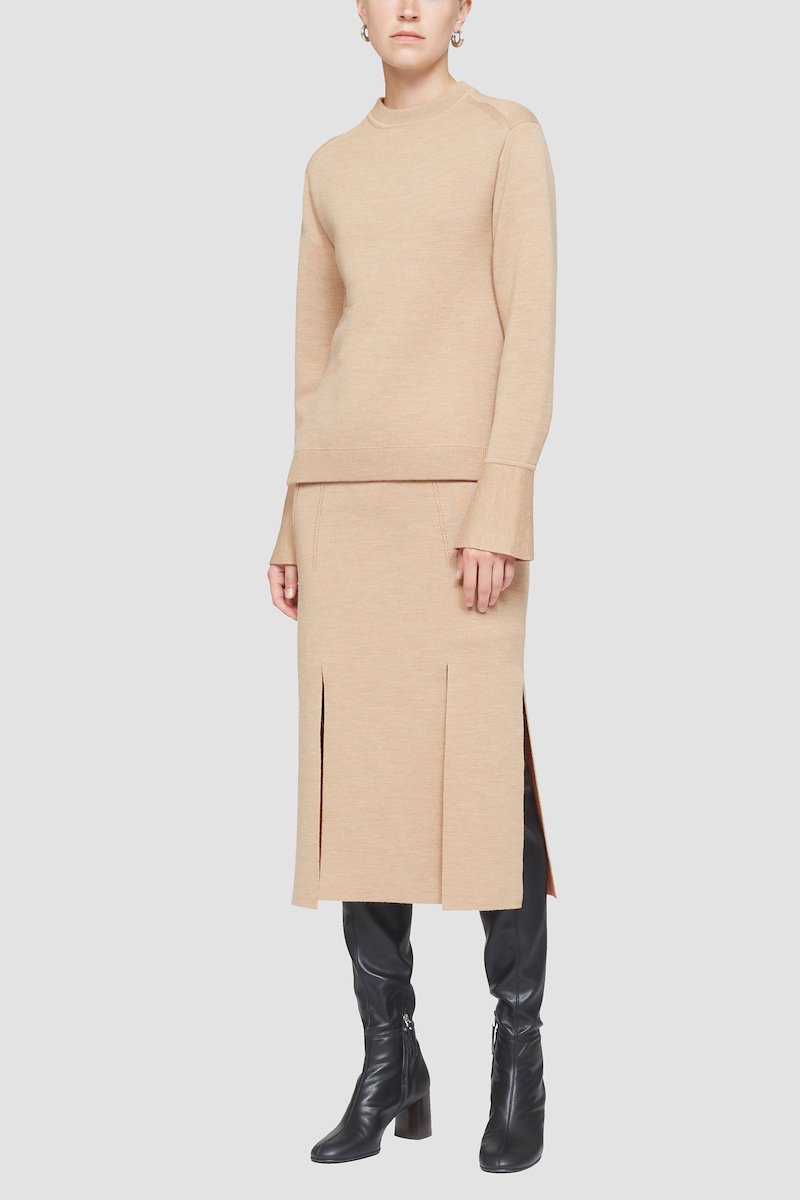 Double Face Wool Crewneck-neutrals #0 Double Face Wool Crewneck, null- 4