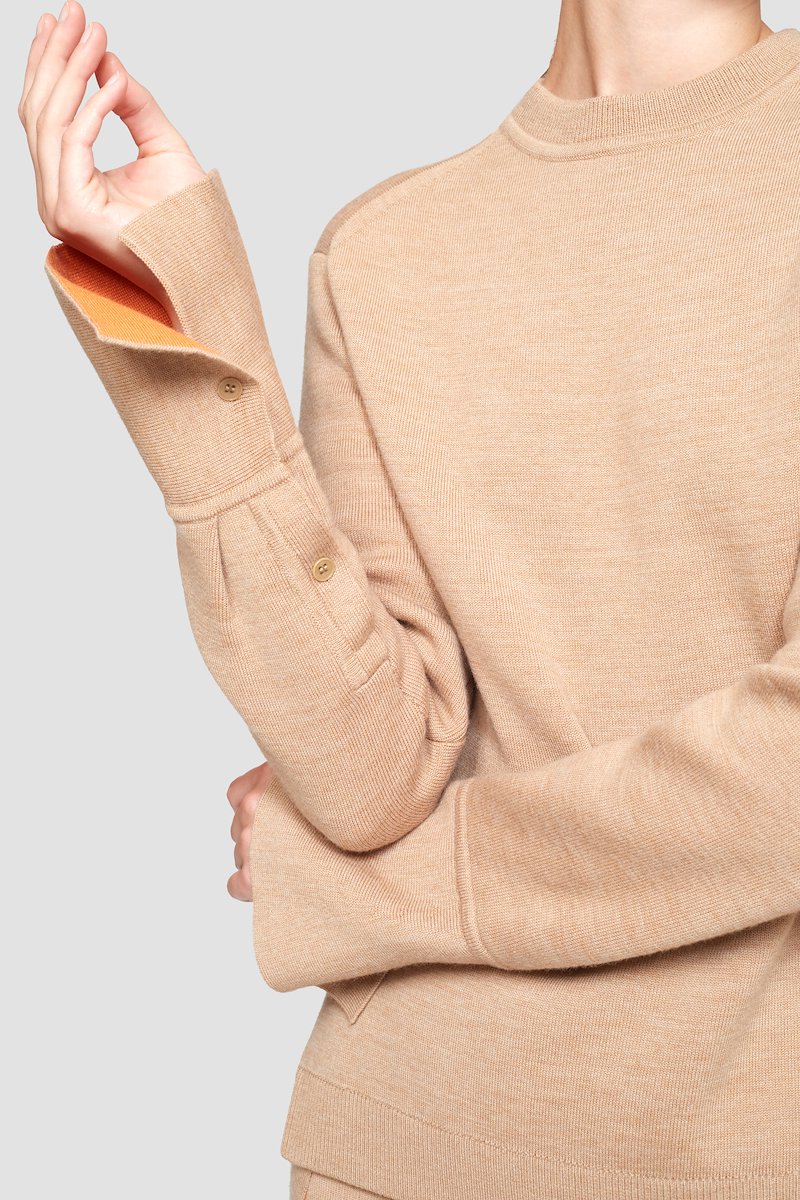Double Face Wool Crewneck-neutrals #1 Double Face Wool Crewneck, null- 5