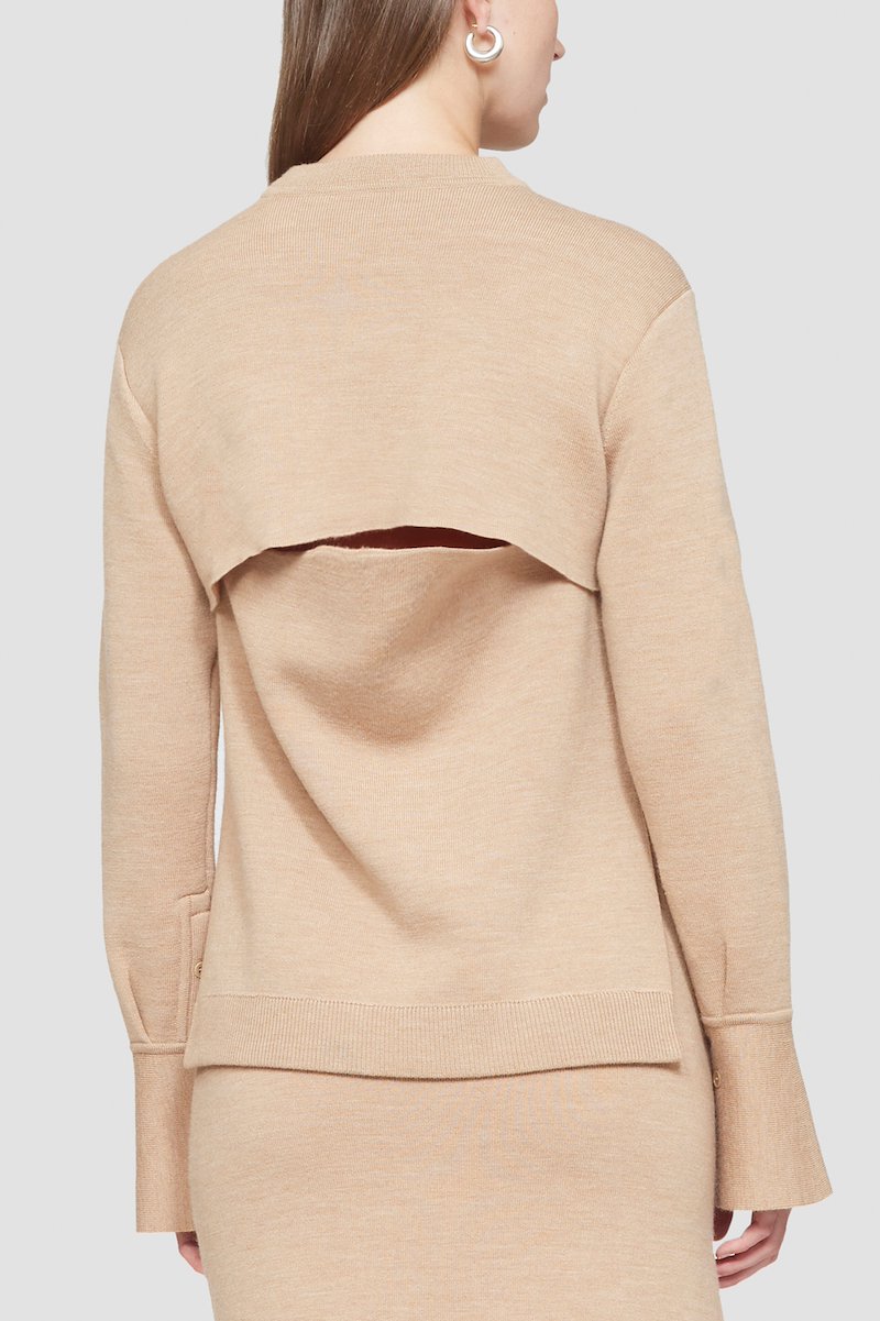 Double Face Wool Crewneck-neutrals #1 Double Face Wool Crewneck, null- 3