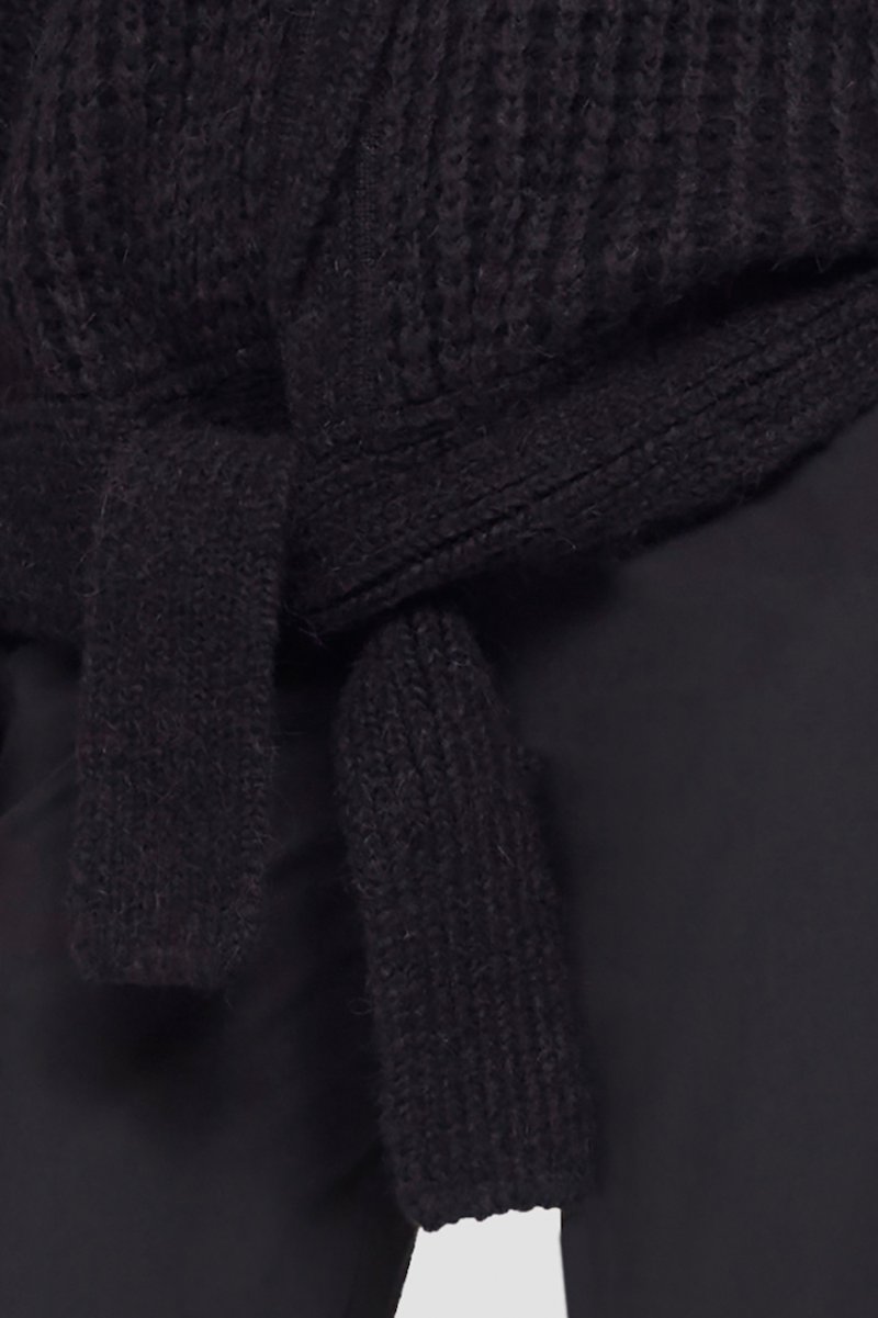 Wrap Effect Crewneck Sweater-black #0 Wrap Effect Crewneck Sweater, null- 4