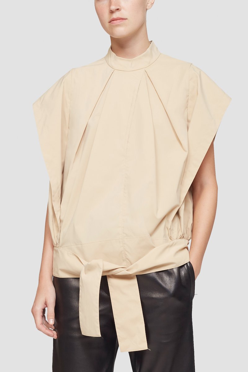 Wrap Effect Collared Top-neutrals #1 Wrap Effect Collared Top, null- 1